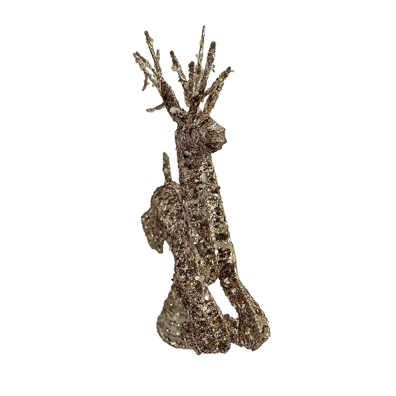 Cerf pour cime de sapin de Noël Holiday Time de 11,5 pouces avec micro-lumières à DEL