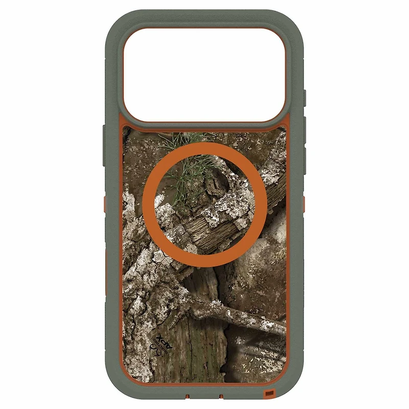 OtterBox Étui Defender Pro XT Clear MagSafe avec Contrôle de la CaméraRealtree Apx (Vert) pour iPhone 17 Pro