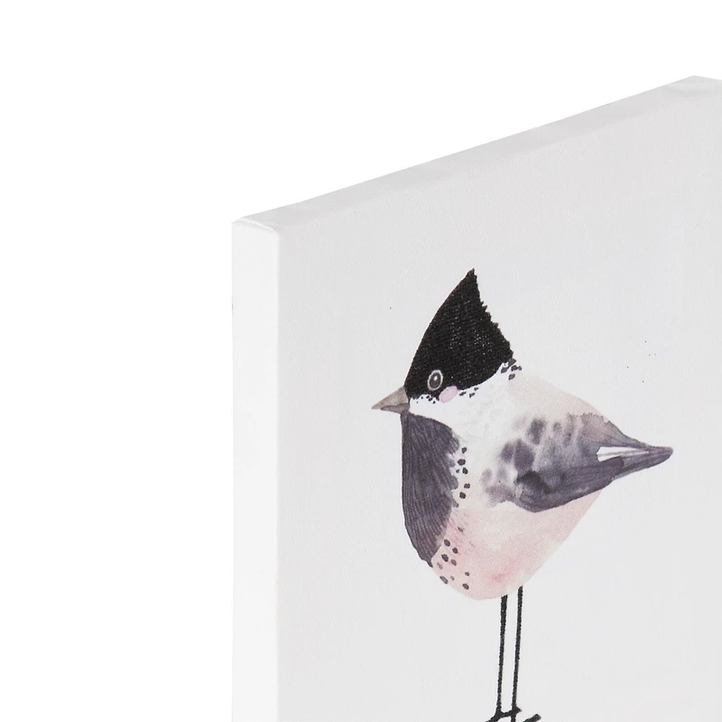 Toile embellie oiseau 15,2 cm L x 15,2 cm H