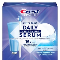 Crest 3DWhite Daily Whitening Serum with LED Light, Leave-on Teeth Whitening Treatment, 21ML