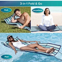 Aqua 3-In-1 Fold & Go Pool Float, Mat & Lounge, Fold & Go Mat