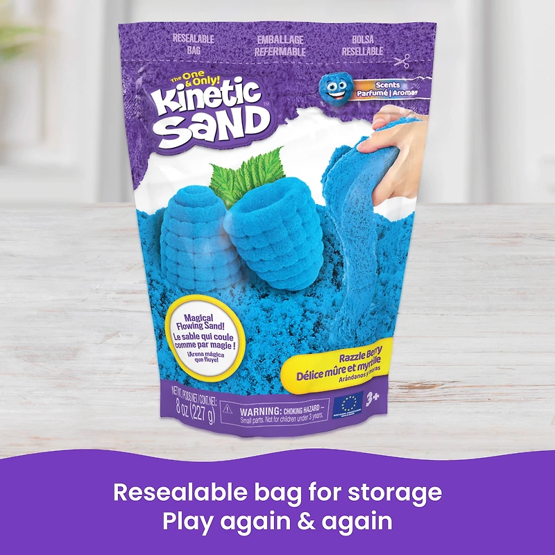 Kinetic Sand Scents, 8oz Blue Razzle Berry Scented Kinetic Sand, for Kids Aged 3 and up