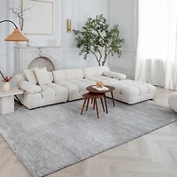Tapis d'interieur abstrait Rug Branch Casa, gris, moderne - Salon, chambre, salle a manger et cuisine<br>