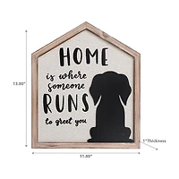 Signe De Chien De Forme De Maison Encadrée