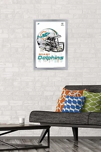 NFL Miami Dolphins - Drip Helmet 20 Wall Poster with Magnetic Frame, 22.375" x 34"