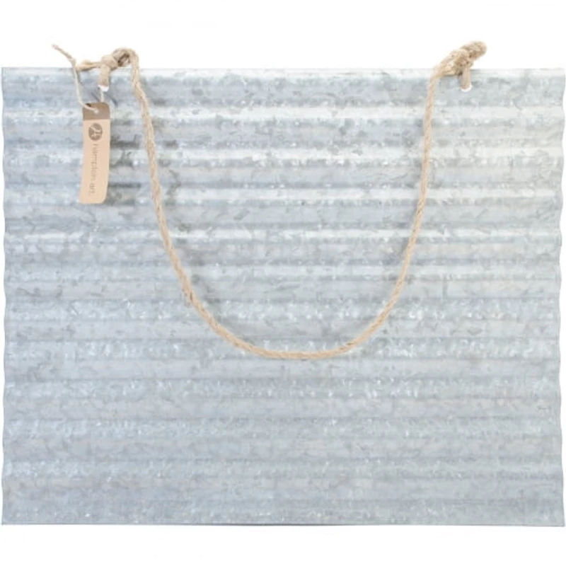 Palette Ondulée Galvanisée de Hampton Art, avec Suspension en Jute, 50.8 x 40.64cm.