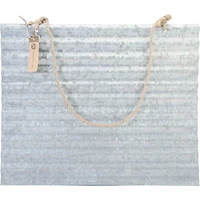 Palette Ondulée Galvanisée de Hampton Art, avec Suspension en Jute, 50.8 x 40.64cm.