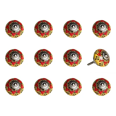 KNOB-IT VINTAGE HANDPAINTED CERAMIC KNOBS (12-Pack) K3559