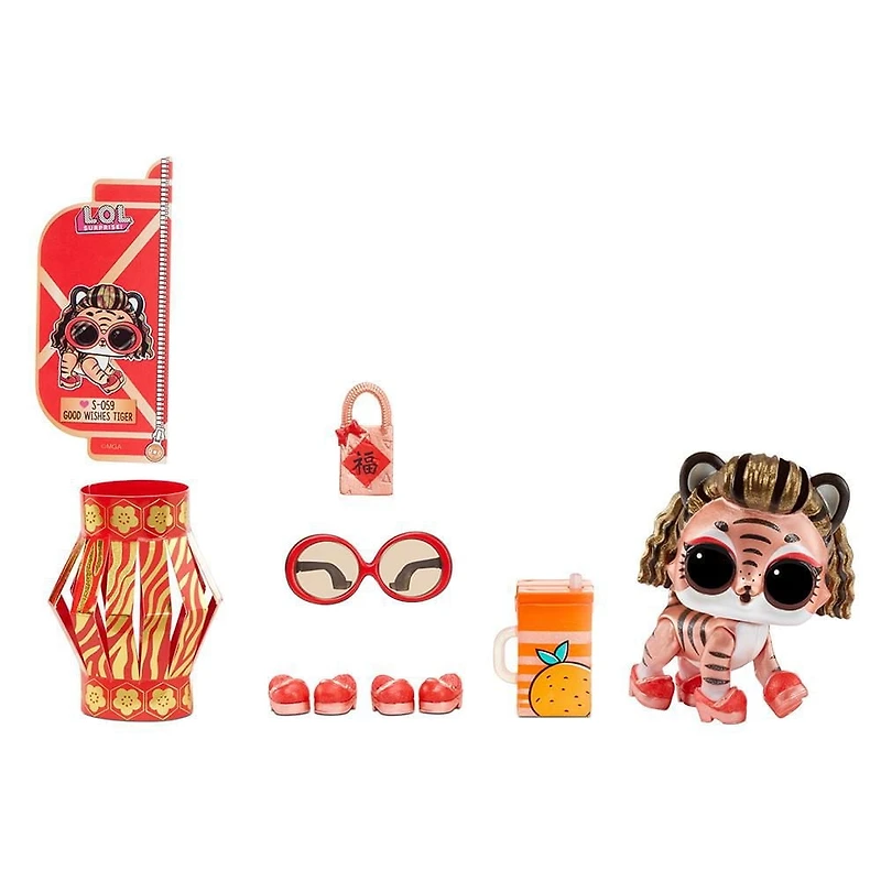 Animal LOL Surprise Année du Tigre Good Wishes Tiger avec 8 surprises, poupée du nouvel an lunaire, poupée animal, accessoires, poupée de série limitée