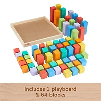 Fisher-Price Blocs à empiler en bois, 65 éléments en bois