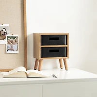 Uniek DesignOvations Saffron Tabletop Storage with Removable Drawers, Natural/Black