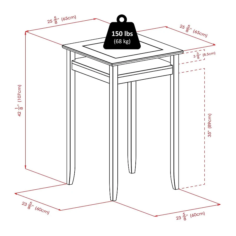 Ens. 3 pièces table de bistrot Halo de Winsome avec 2 tabourets à dossier en V - 94586