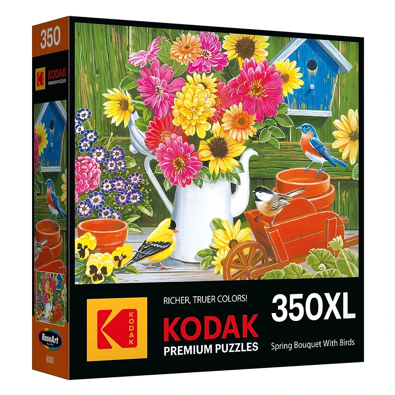 RoseArt - Kodak Premium 350-Piece -Spring Bouquet with Birds - Adult Interlocking Puzzle