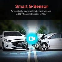 YADA Roadcam 1080p Compact Dash Cam with G-Sensor Smart Collision Detection, Motion Sensor Built-in, Full-HD Night Parking Surveillance, Easy Windshield Mount, BT533146F, YADA 1080P ROAD CAM GEN 2