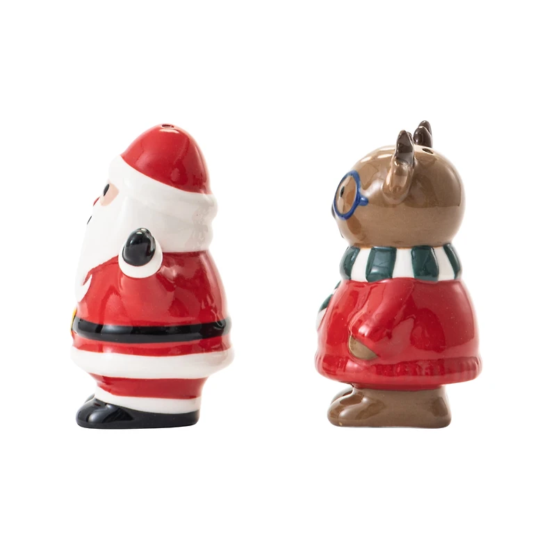 Holiday Time Salière et poivrière figuratives en céramique, 2 pièces Salière et poivrière, céramique