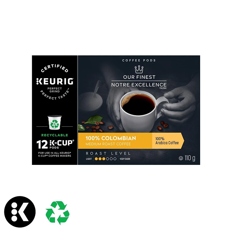 Café de torréfaction moyenne Notre Excellence à 100 % Colombien