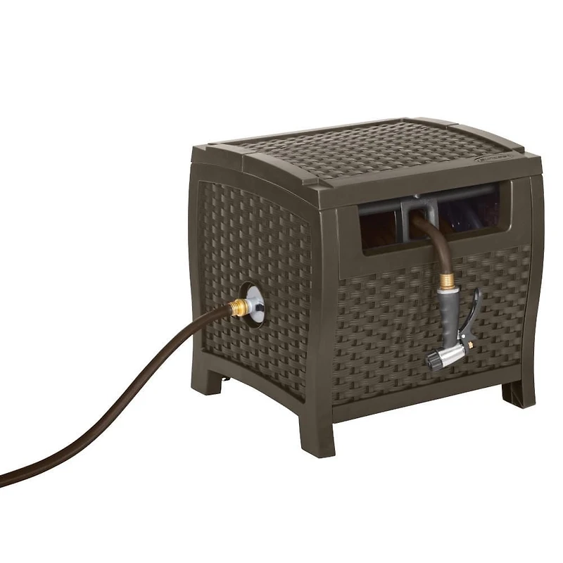 Enrouleur de tuyau manuel Suncast Slide Trak – Capacité de 175 pi, résine, couleur Java Suncast - Tuyau Slide Trak® Hideaway® de 175 pieds - Java