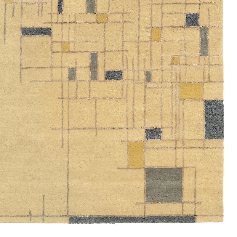 Aspire Wool Lazer Ivory & Blue 5' x 8' Area Rug