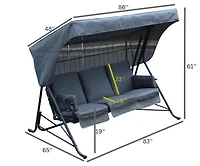 Balançcoire trois place deluxe avec fonction inclinable