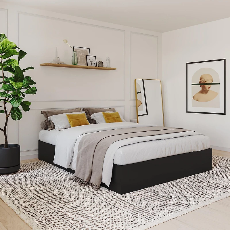 Lit rangement 3 tiroirs Corbo de Nexera, fini noir