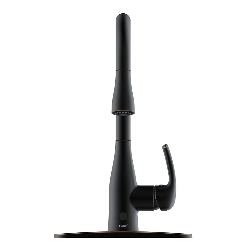 Robinet rétractable Flow à une poignée avec technologie de détection de mouvement des mains en bronze huilé