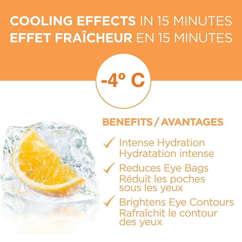 Garnier Skinactive Bombe à l'humidité Masque Sachet pour les yeux Avec Jus d'Orange