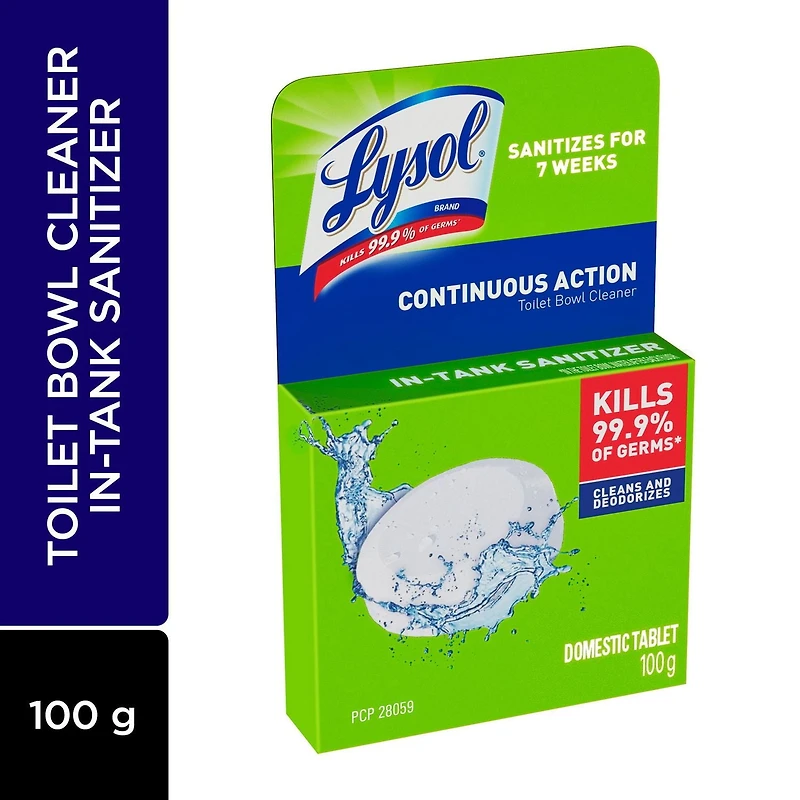 Lysol Toilet Bowl Cleaner, Continuous Action Puck, 100 g, 1 Unit
