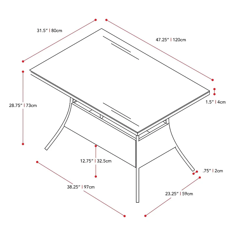 CorLiving Parksville Ensemble de salle à manger de patio 7 pièces en osier de résine noire et en acier avec table rectangulaire en verre et 6 chaises avec coussins gris