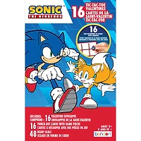 Cartes de Saint-Valentin Sonic The Hedgehog, 16 cartes de vœux pour l'échange en classe, jeu de morpion pour enfants