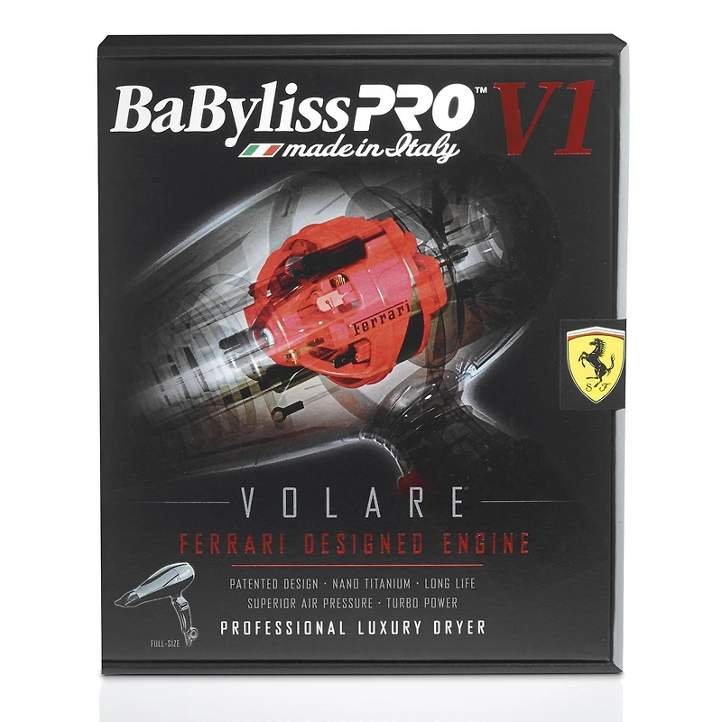 BaByliss PRO Volare Ferrari Designed Engine Professional Hair Dryer