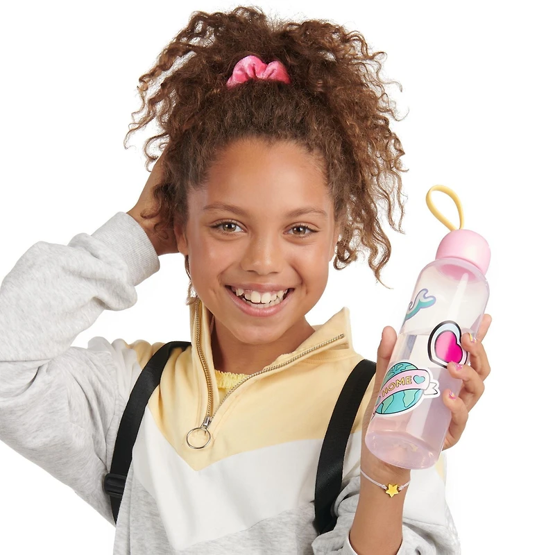 "Lucky Fortune Magic Series - Bouteille d'eau réutilisable, autocollants, Bracelet porte-bonheur et Chouchou - Bouteille d'eau Lucky H2O - Cadeau mignon pour les adolescents