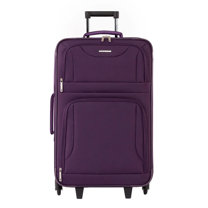 Jetstream Ensemble de Bagages Souples Atlantic, 4 Pièces Ensemble de Valises à Roulettes: Bagage Enregistré 25 pouces, Valise Cabine, Sac Fourre-tout et Trousse de Toilette