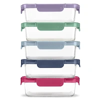 Ello Colorlock Ensemble de Préparation de Repas en Verre de 3.4 tasses de 10 Pièces