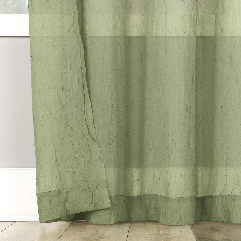 Mainstays Crushed Voile 2-Pack sheer Grommet Curtain Panel Pair, 2 panels,