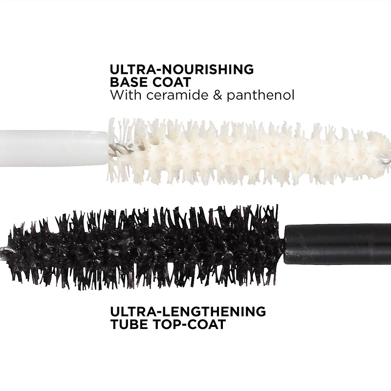 L'Oréal Paris Mascara Double Extension Beauty Tubes | Nourishing Base Coat, Lengthening Top Coat |Black