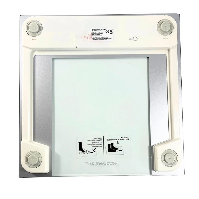 Accuweight 400 lb Digital Glass Weighing Scale, tempered glass, Metallic Silver in color