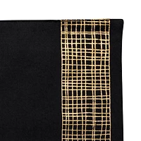 Thyme & Table Black and Gold Cross Hatch Placemat, Textiles