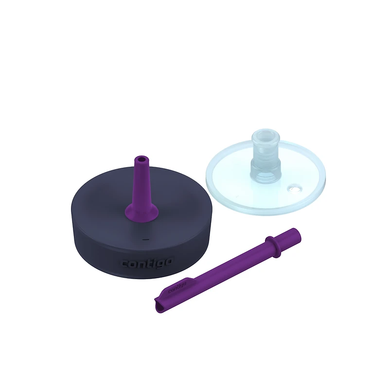Gobelet antidéversement pour enfants Contigo Leighton en acier inoxydable avec paille, 12 oz (354 ml), azalée et violet,, ensemble de 2