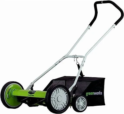 Greenworks 25072 20-Inch Reel Lawn Mower with Grass Catcher