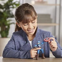 Marvel Avengers Bend And Flex Action Figure Toy, 6-Inch Flexible Captain America Figure, Includes Blast Accessory
