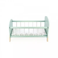 Janod Lit en Bois Zen - Jouet de Simulation avec Oreiller et Couverture - Accessoire pour Poupée - 3 Ans et Plus