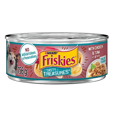 Friskies Tasty Treasures Chicken & Tuna, Wet Cat Food 156g, 156 g