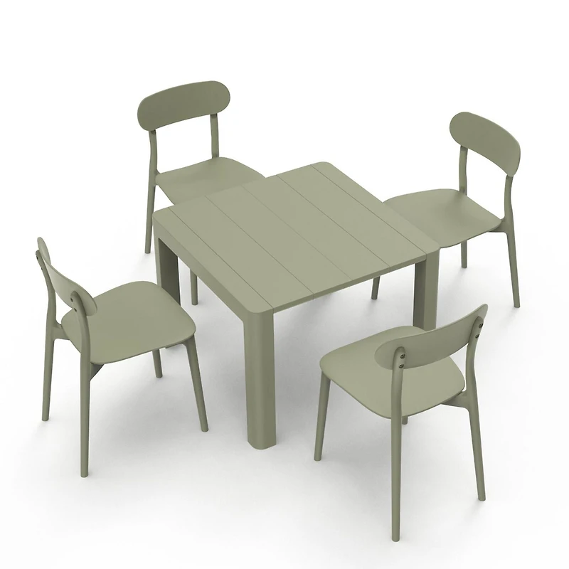 Table de patio carrée Patioflare, 40 pouces, verte