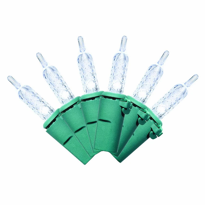 Holiday Time 100-Count Cool White LED M5 Christmas Lights, with Green Wire, 21'