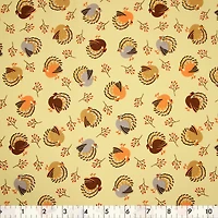 Fabric Creations Cream Harvest Turkeys Cotton Fabric by the Metre 107 cm (42")
