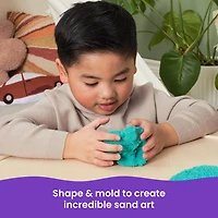 Kinetic Sand, Sachet de 907 g de sable scintillant Turquoise scintillant entièrement naturel à écraser, mélanger et sculpter