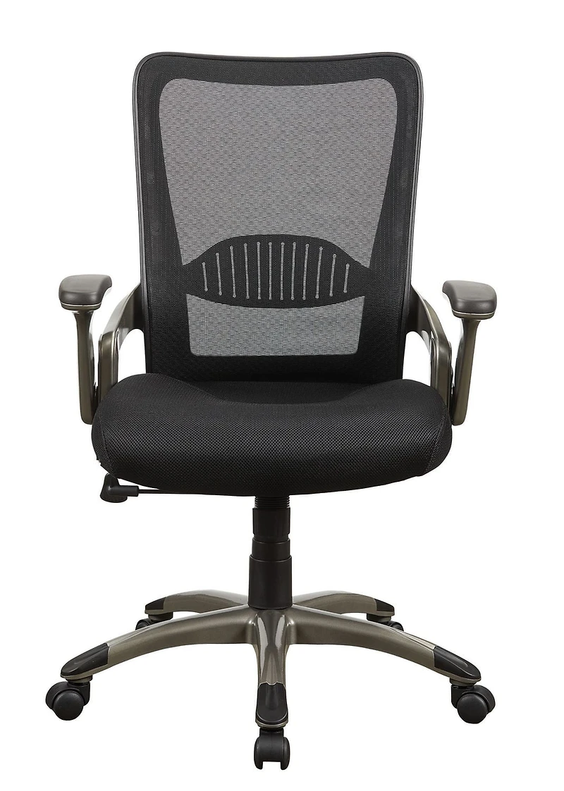 Fauteuil noir Work Smart, dossier ajouré, siège rembourré recouvert de tissu maillé et piètement en titane