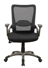 Fauteuil noir Work Smart, dossier ajouré, siège rembourré recouvert de tissu maillé  et piètement en titane