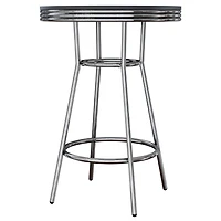 Winsome Table de pub ronde Summit, noir et chrome  - 93030