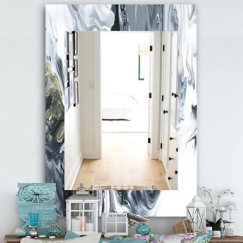 Designart 'Marbled Geode 13' Miroir Mid-Century - Miroir Mural - 28x40
